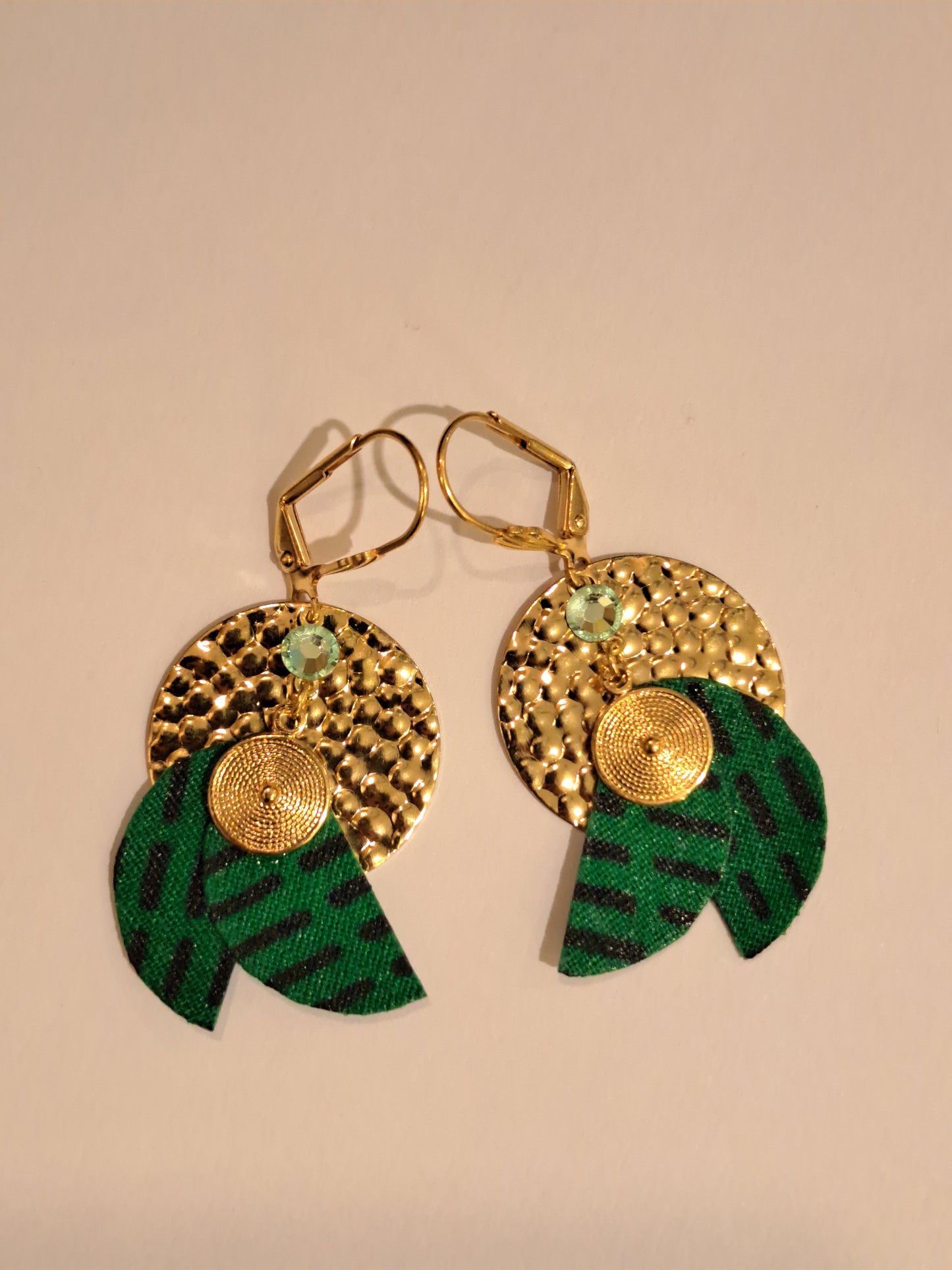 Vitale Amazone II - Boucles d'oreilles vertes pendantes