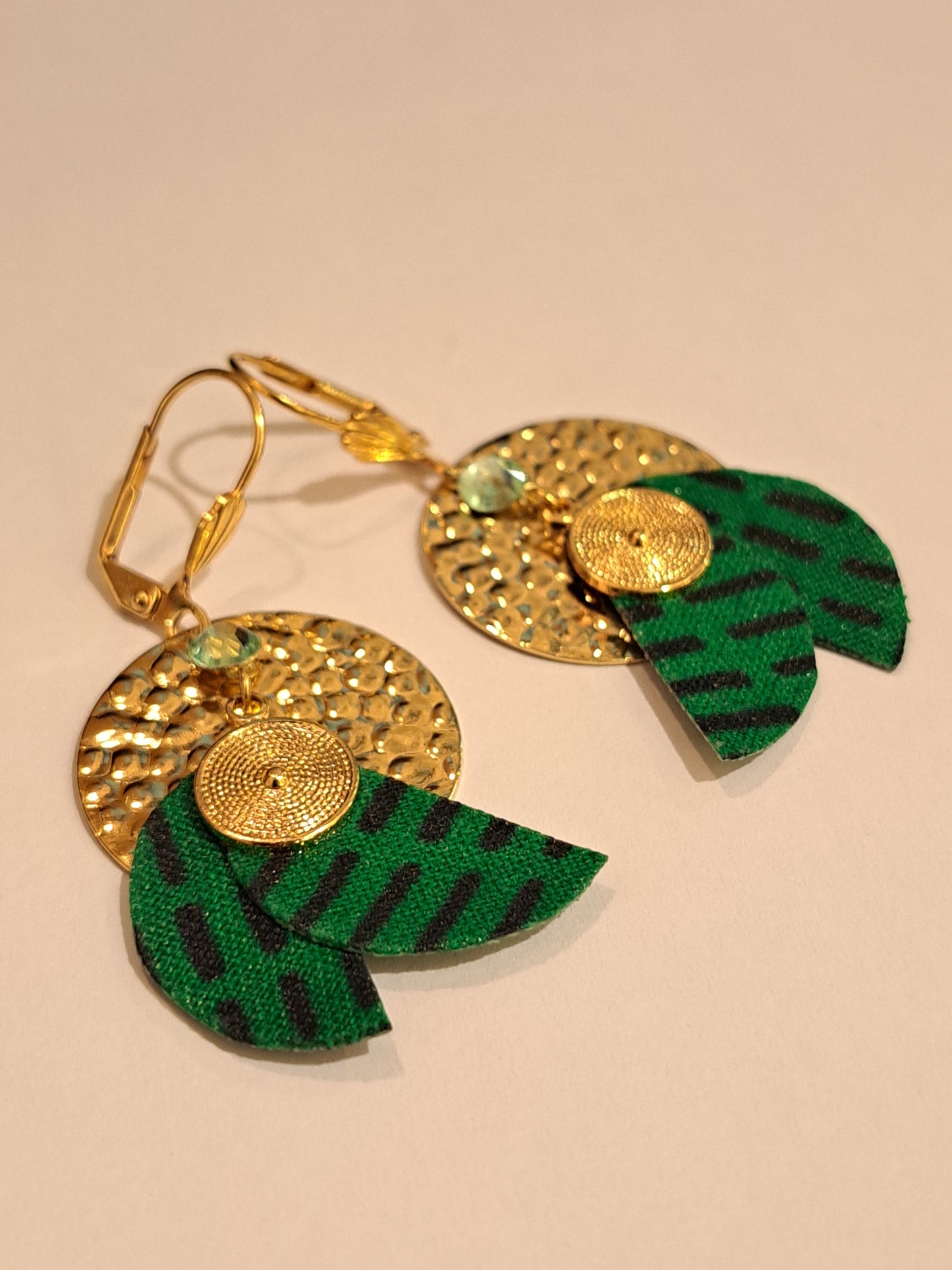 Vitale Amazone II - Boucles d'oreilles vertes pendantes