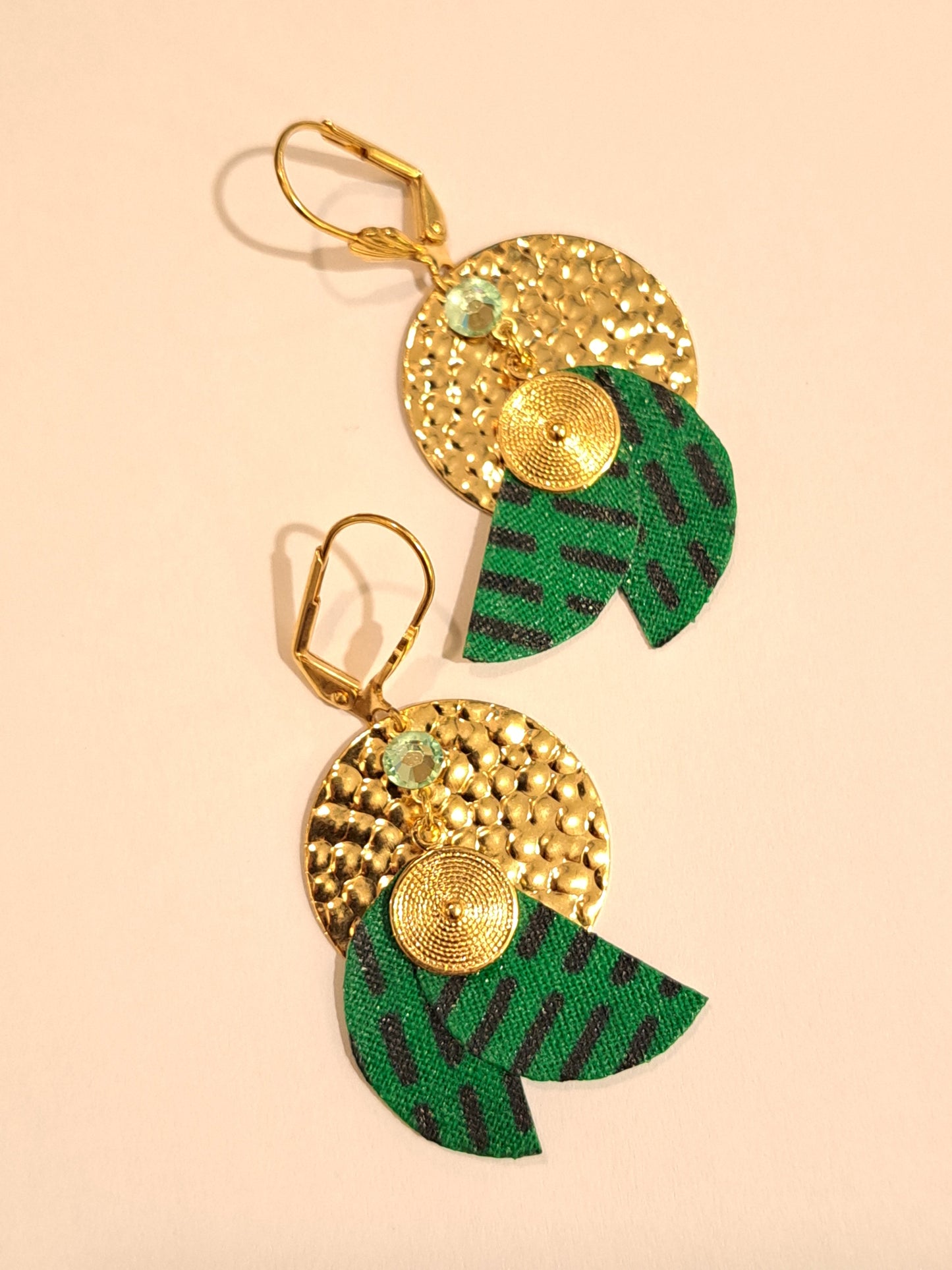 Vitale Amazone II - Boucles d'oreilles vertes pendantes
