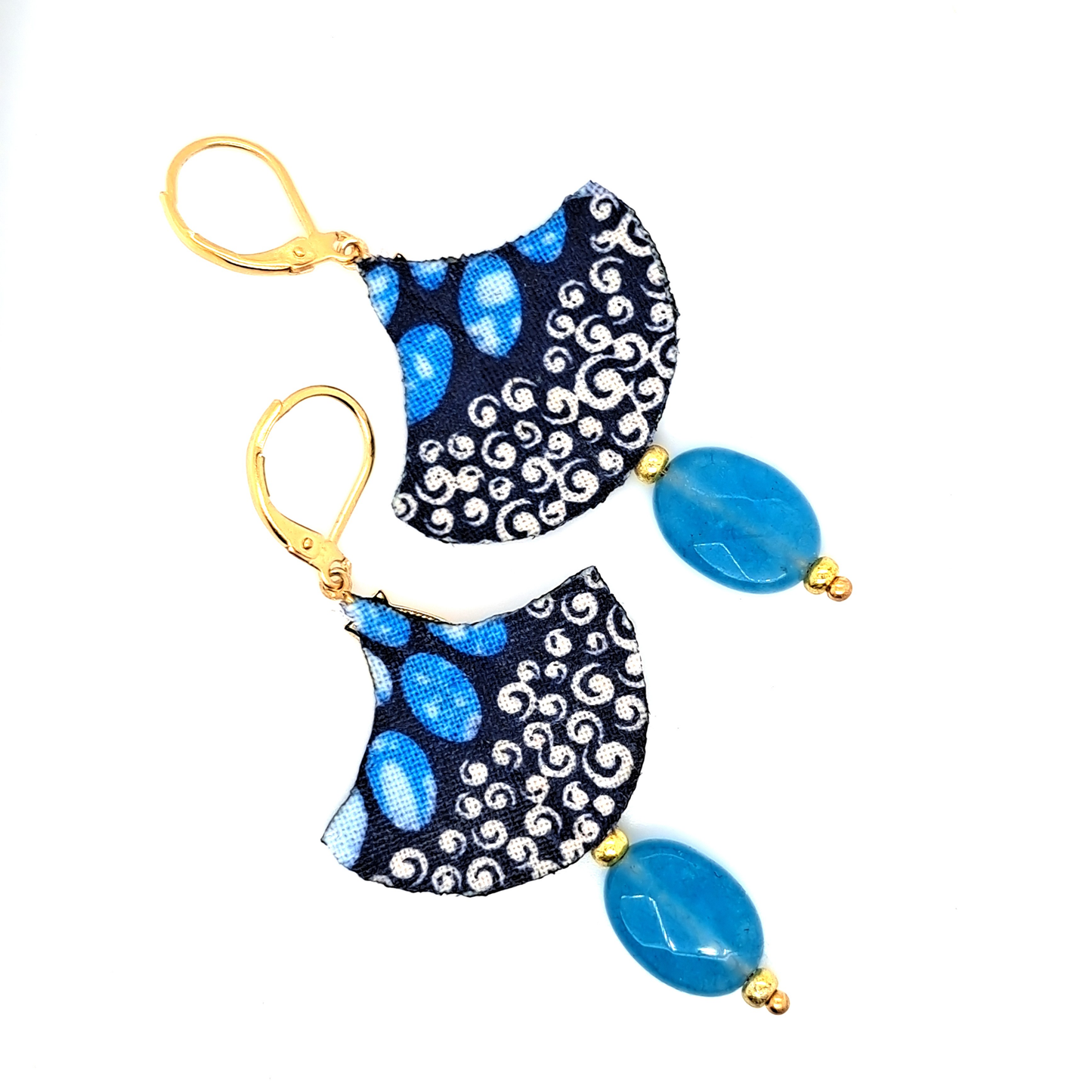 Lagon bleu - Boucles d'oreilles pendantes Apatite