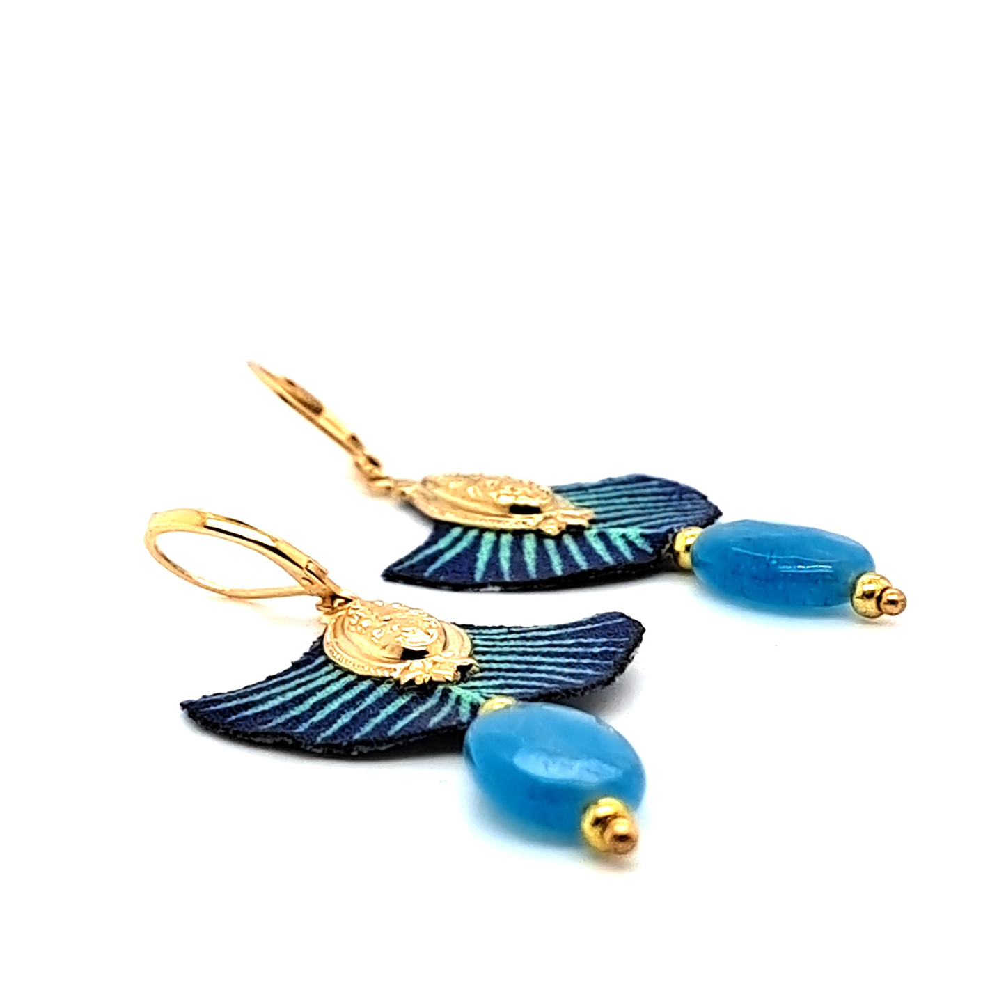 Lagon bleu - Boucles d'oreilles pendantes Apatite