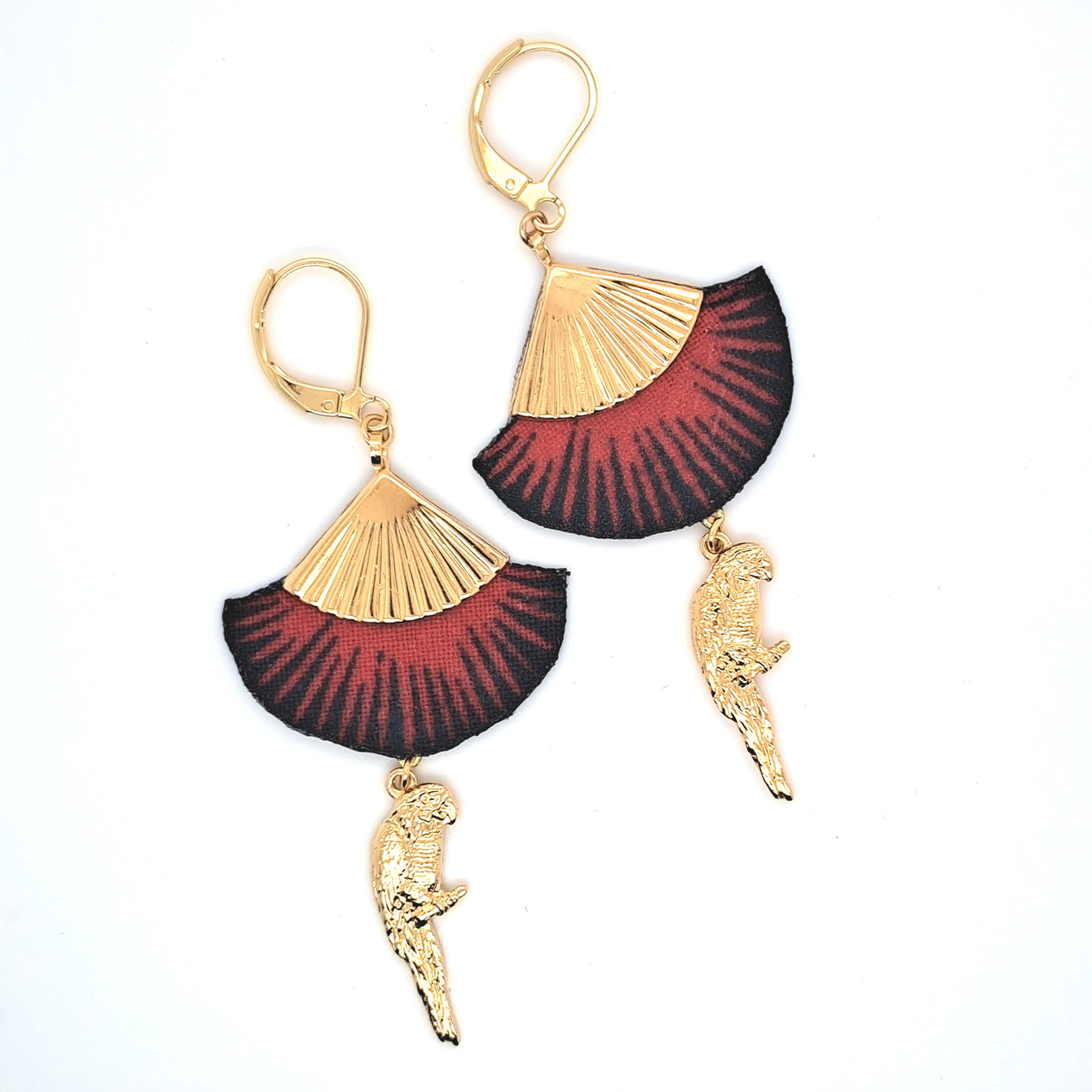 Scarlet Macaw - Red Parrot Dangle Earrings