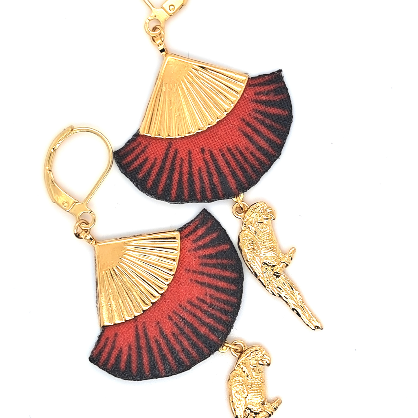 Scarlet Macaw - Red Parrot Dangle Earrings