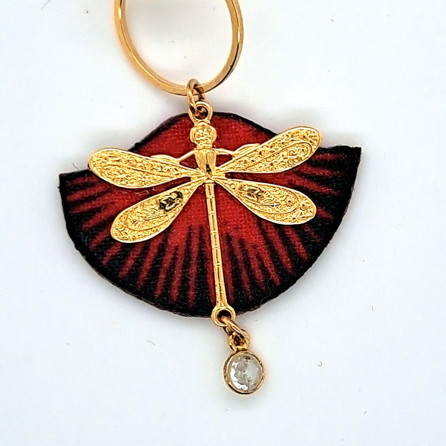 Libellule rouge-Boucles d'oreilles pendantes grenat