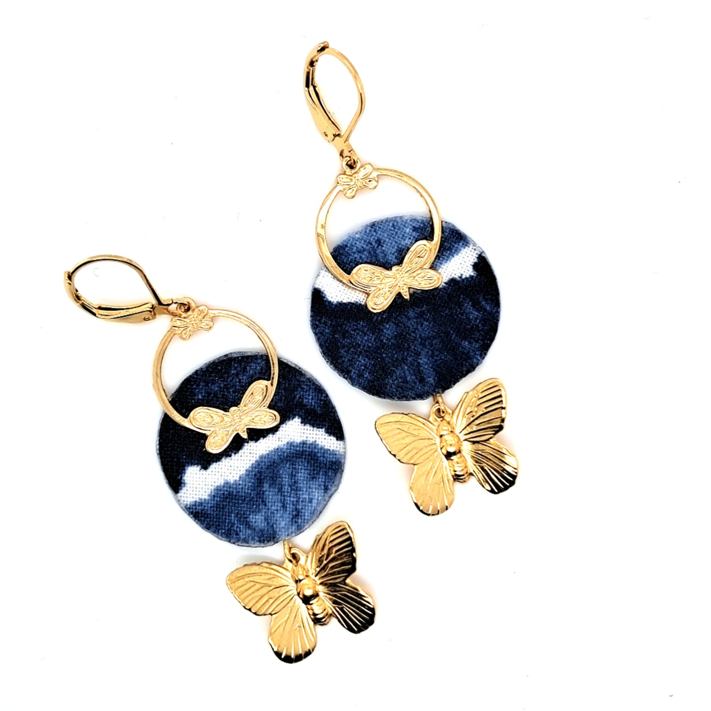 Blue Butterfly - Butterfly Dangle Earrings