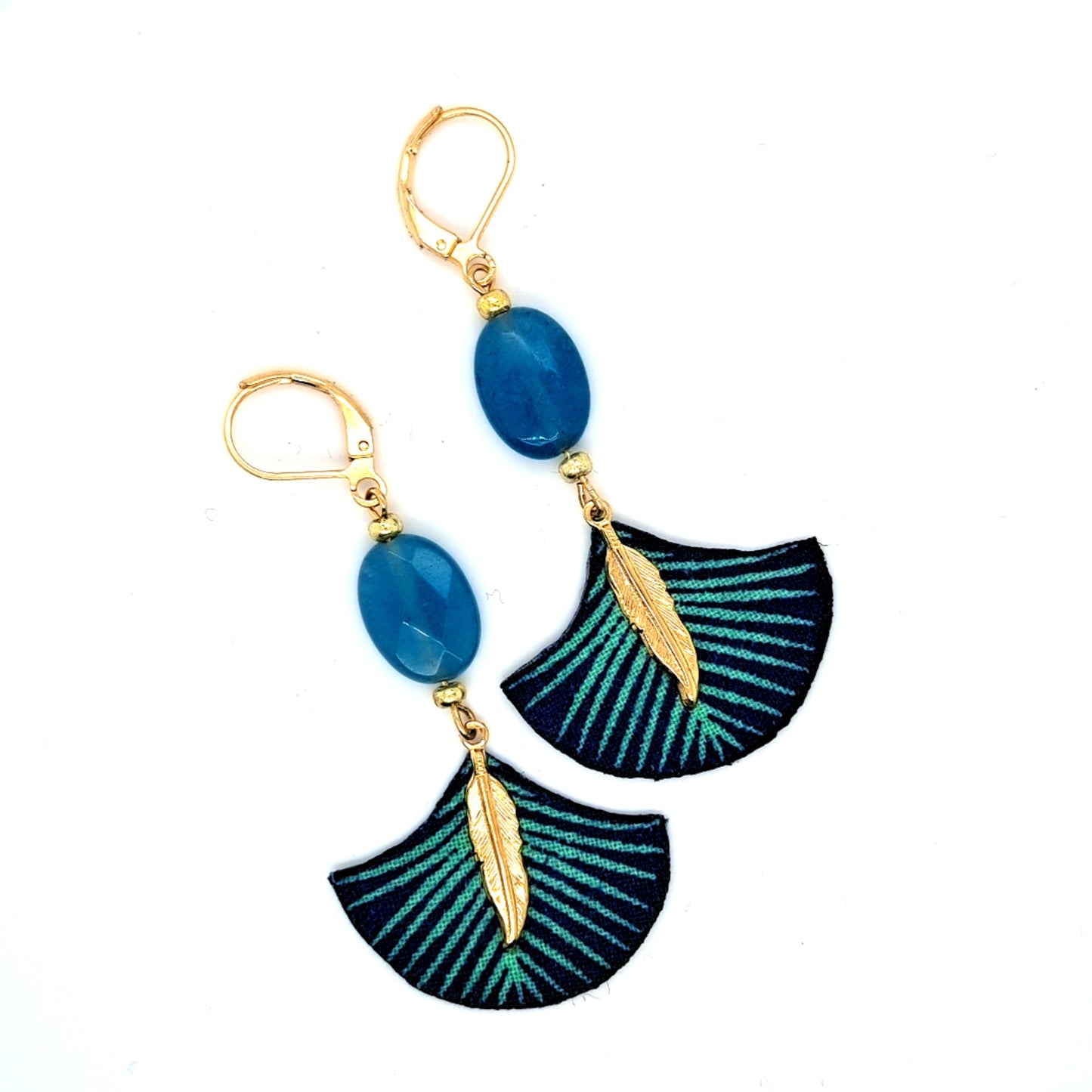 Lagon bleu II - Boucles d'oreilles pendantes Apatite