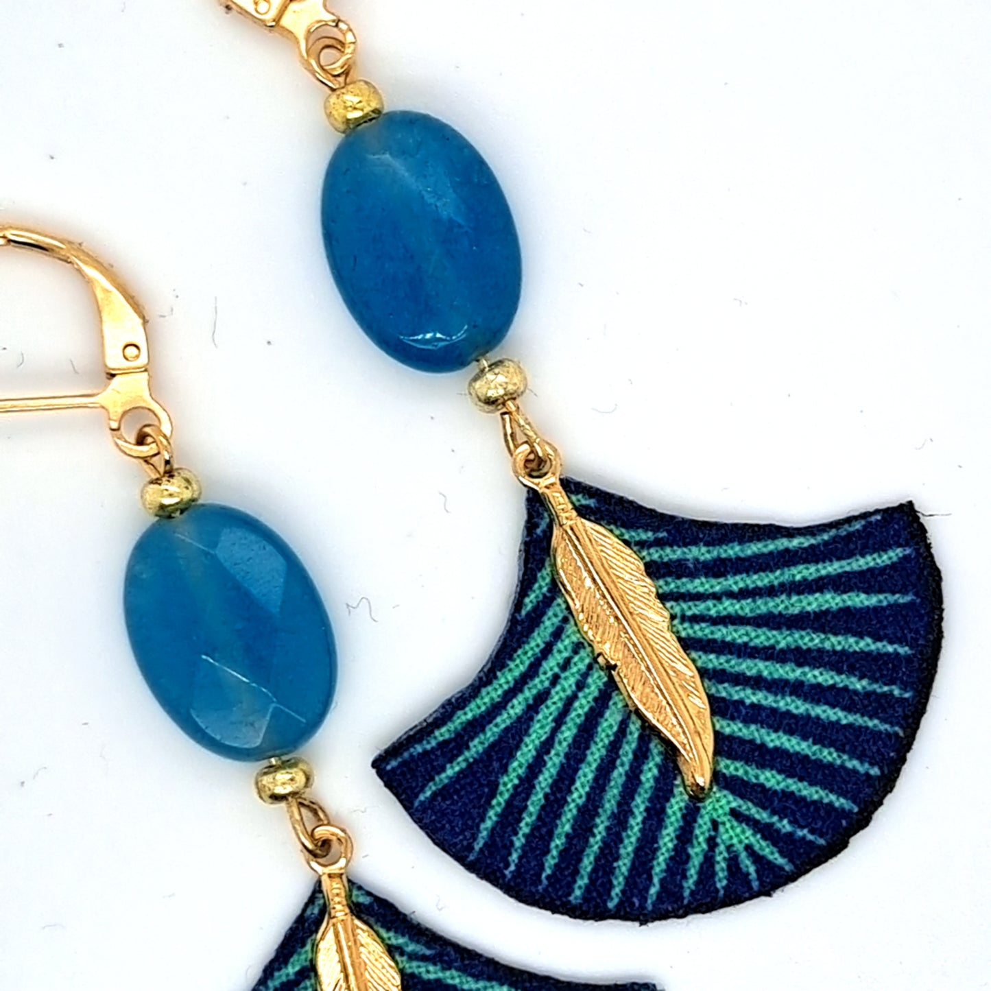 Lagon bleu II - Boucles d'oreilles pendantes Apatite