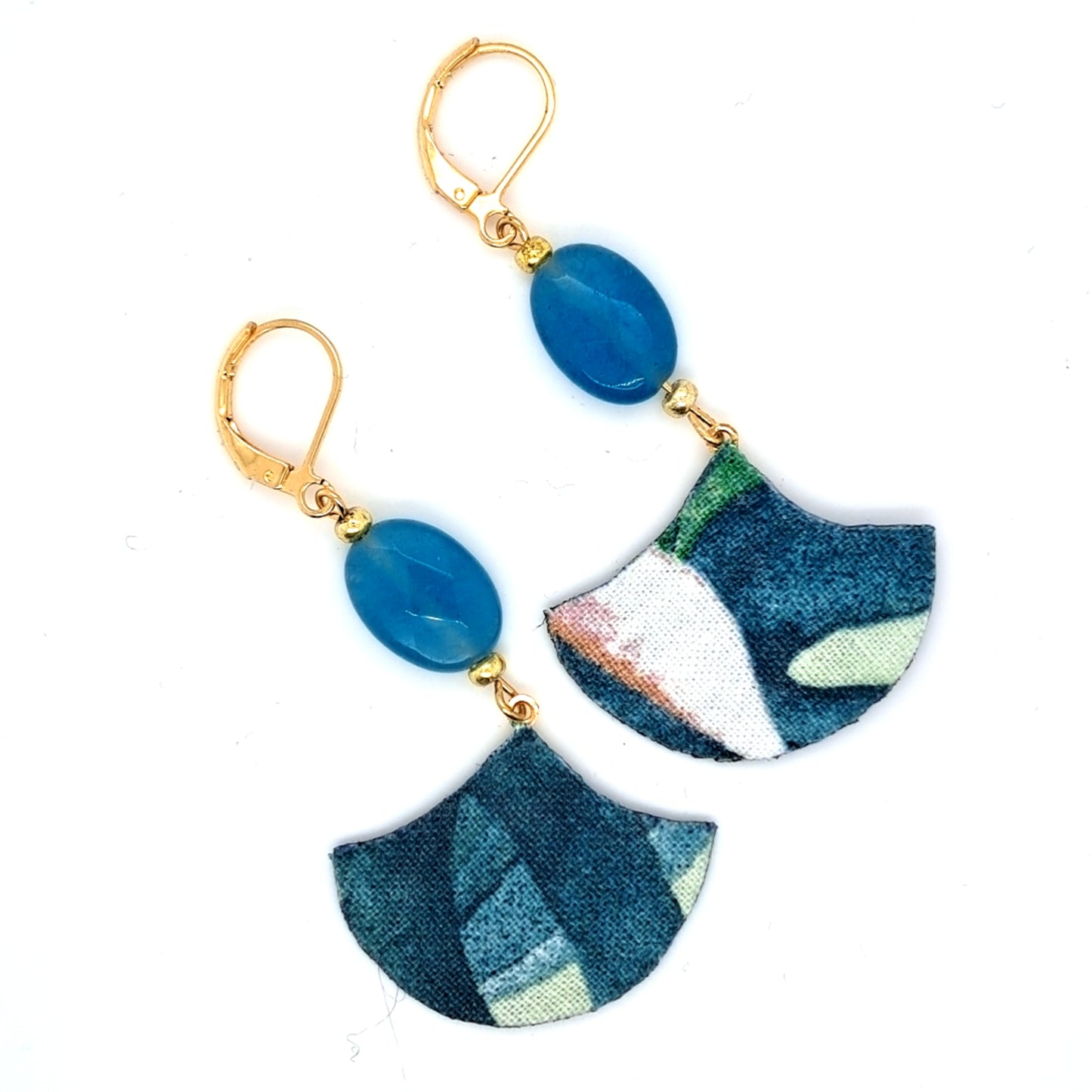 Lagon bleu II - Boucles d'oreilles pendantes Apatite