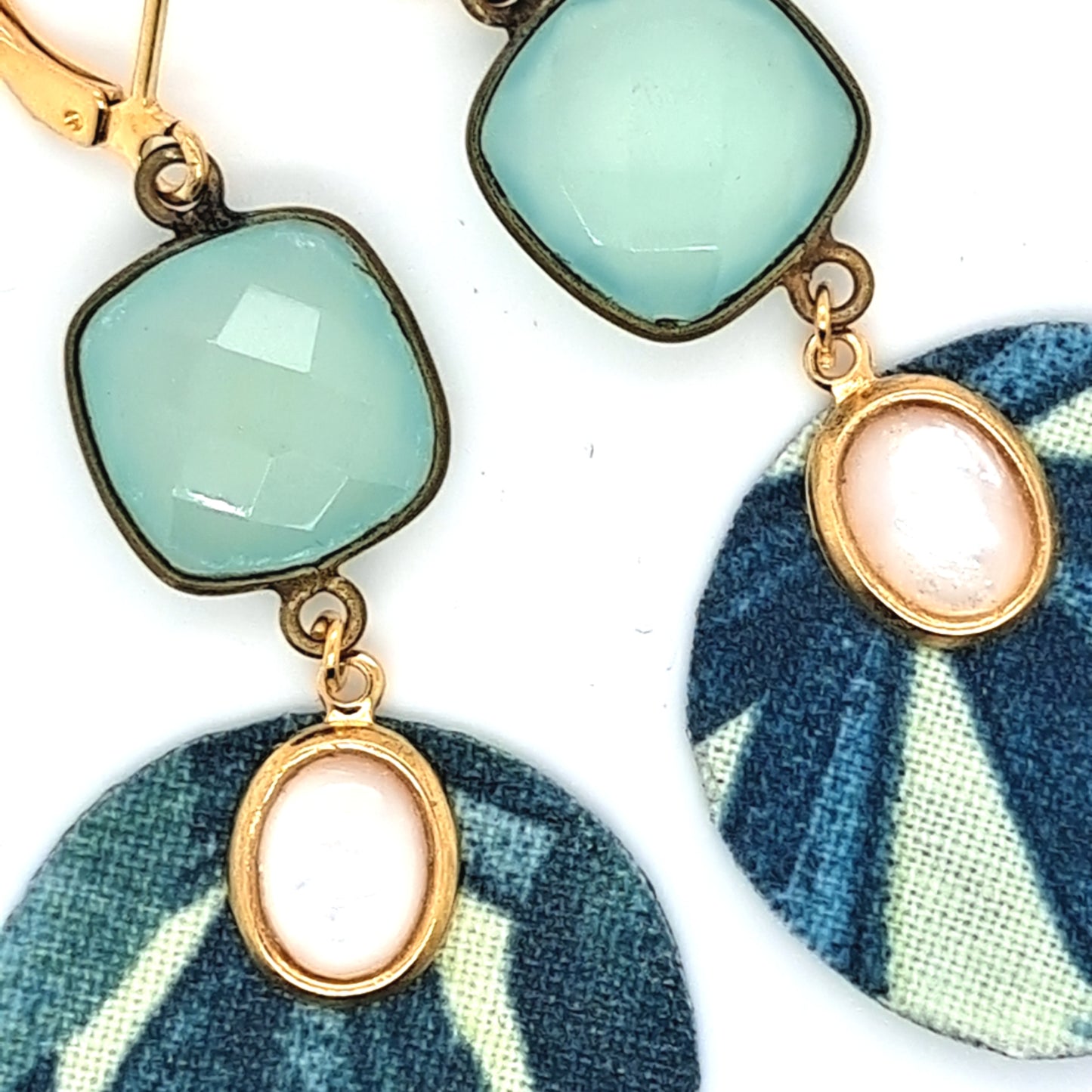 Bleu Moorea - Blue Chalcedony Creole Earrings