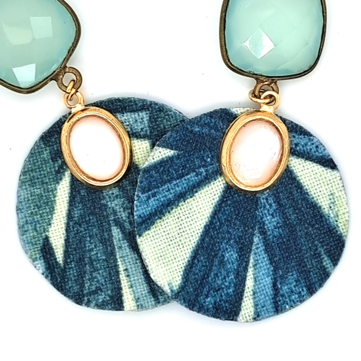 Bleu Moorea - Blue Chalcedony Creole Earrings