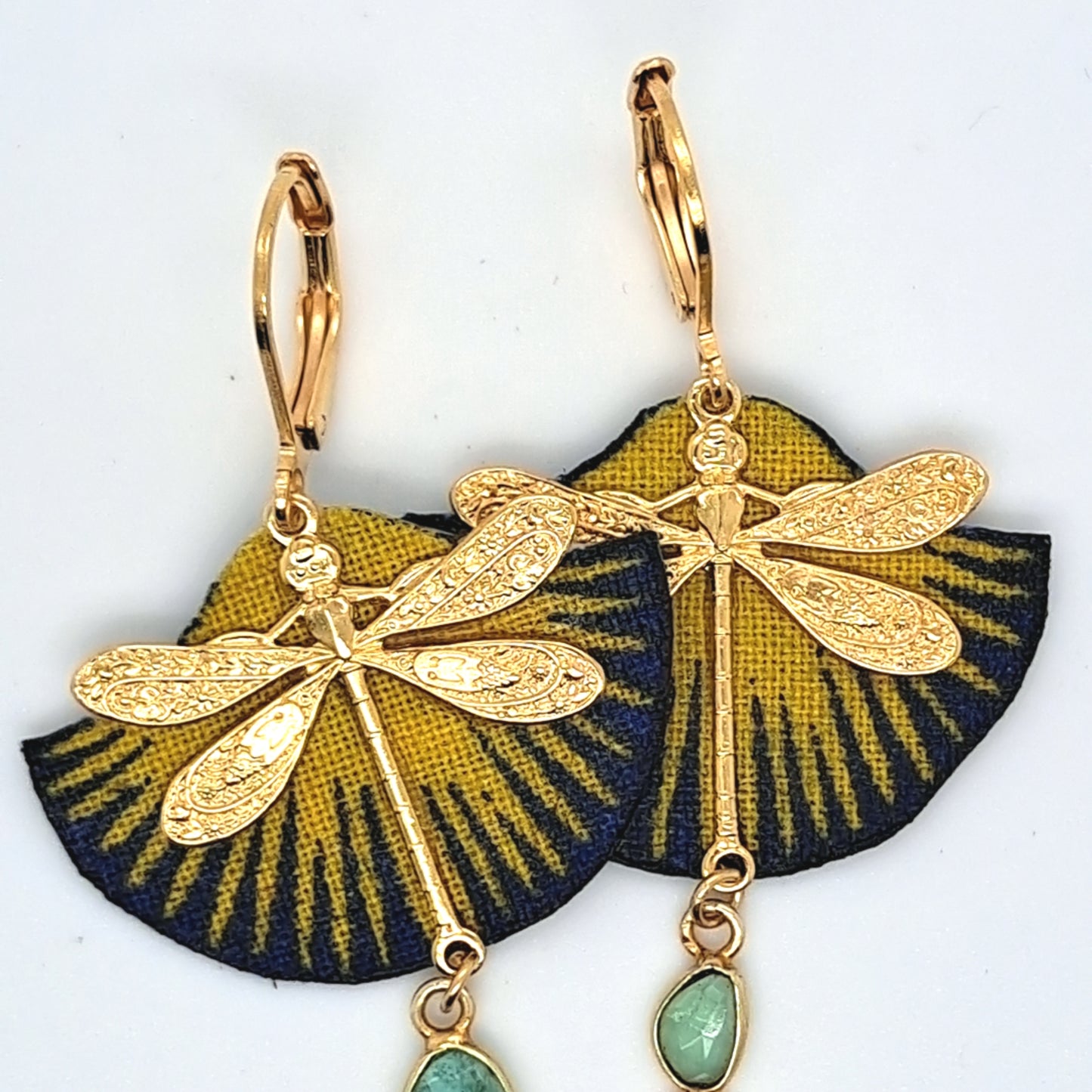 Libellule de printemps-Boucles d'oreilles pendantes tourmaline