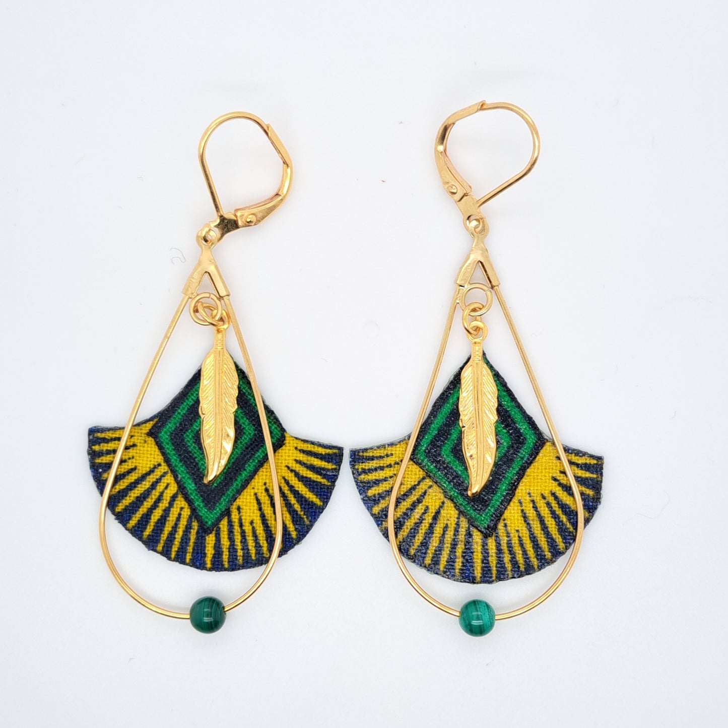 Vert Jungle Therapy II - Boucles d'oreilles pendantes malachite