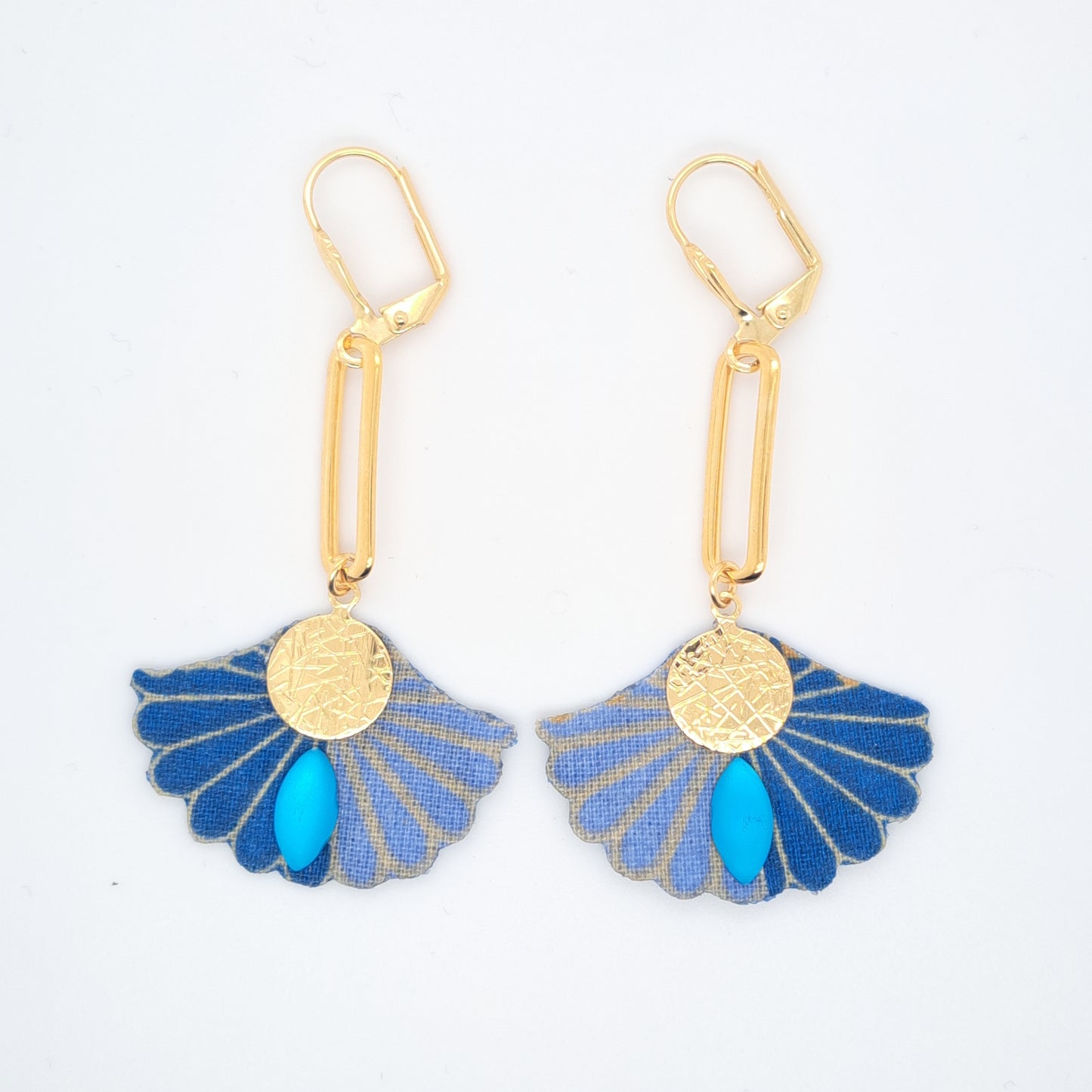 Bleu Néréides - Boucles d'oreilles pendantes