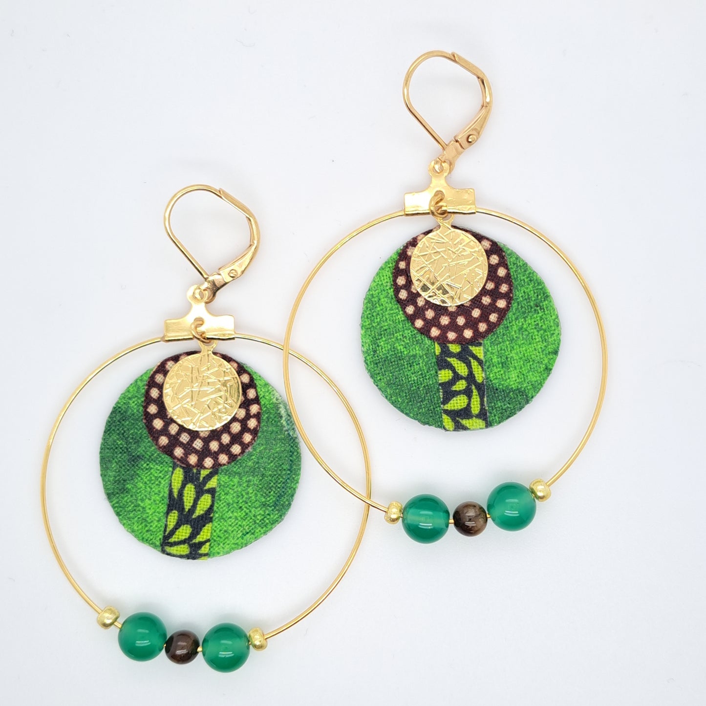 Taman Negara - Green Malachite Hoop Earrings