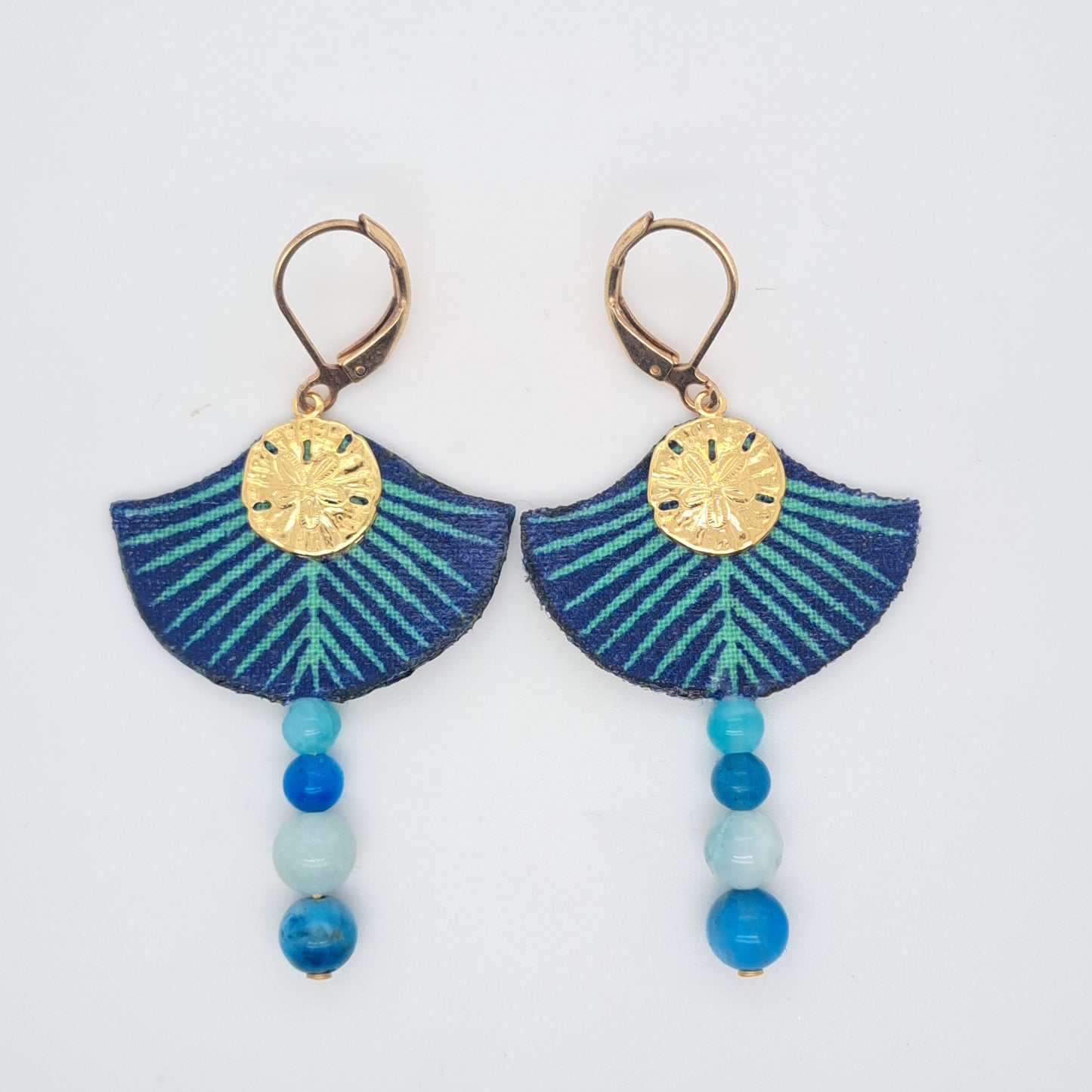 Bleu Cozumel - Boucles d'oreilles perles amazonite apatite