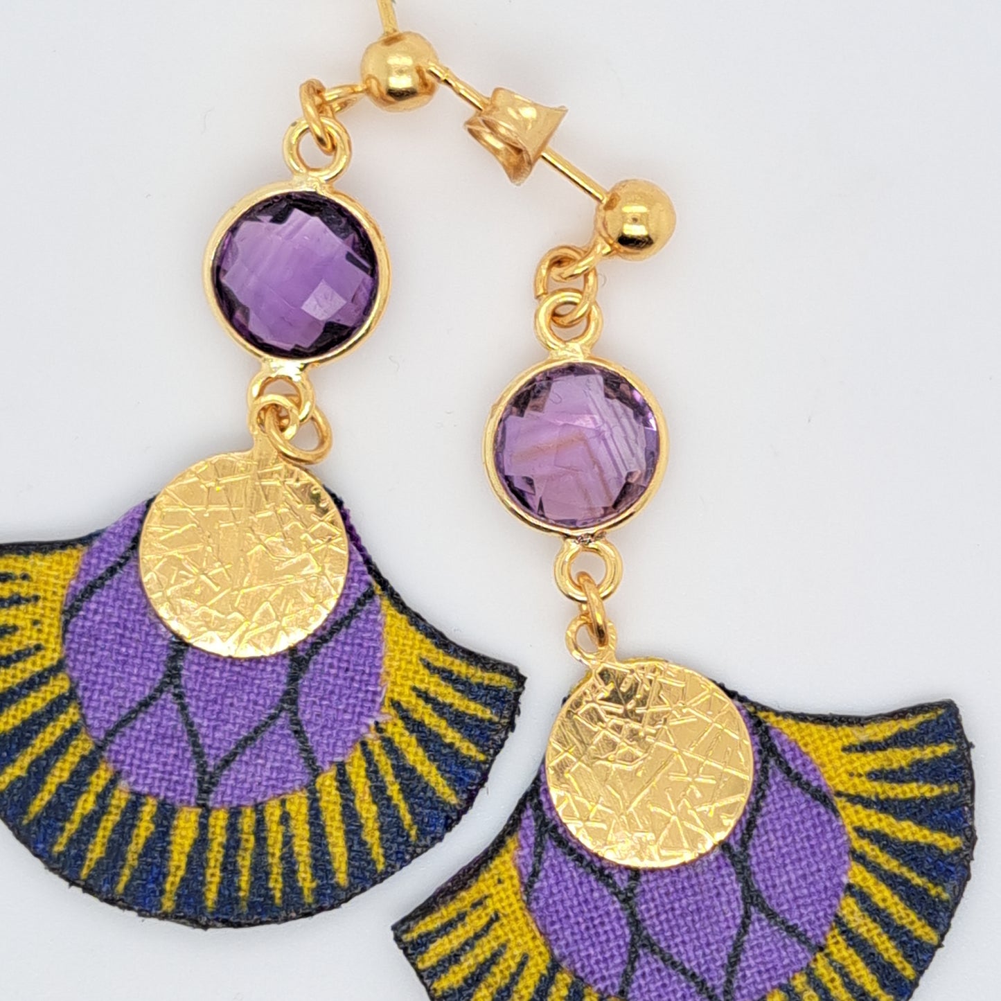 Violet Jaipur - Boucles d'oreilles pendantes améthyste
