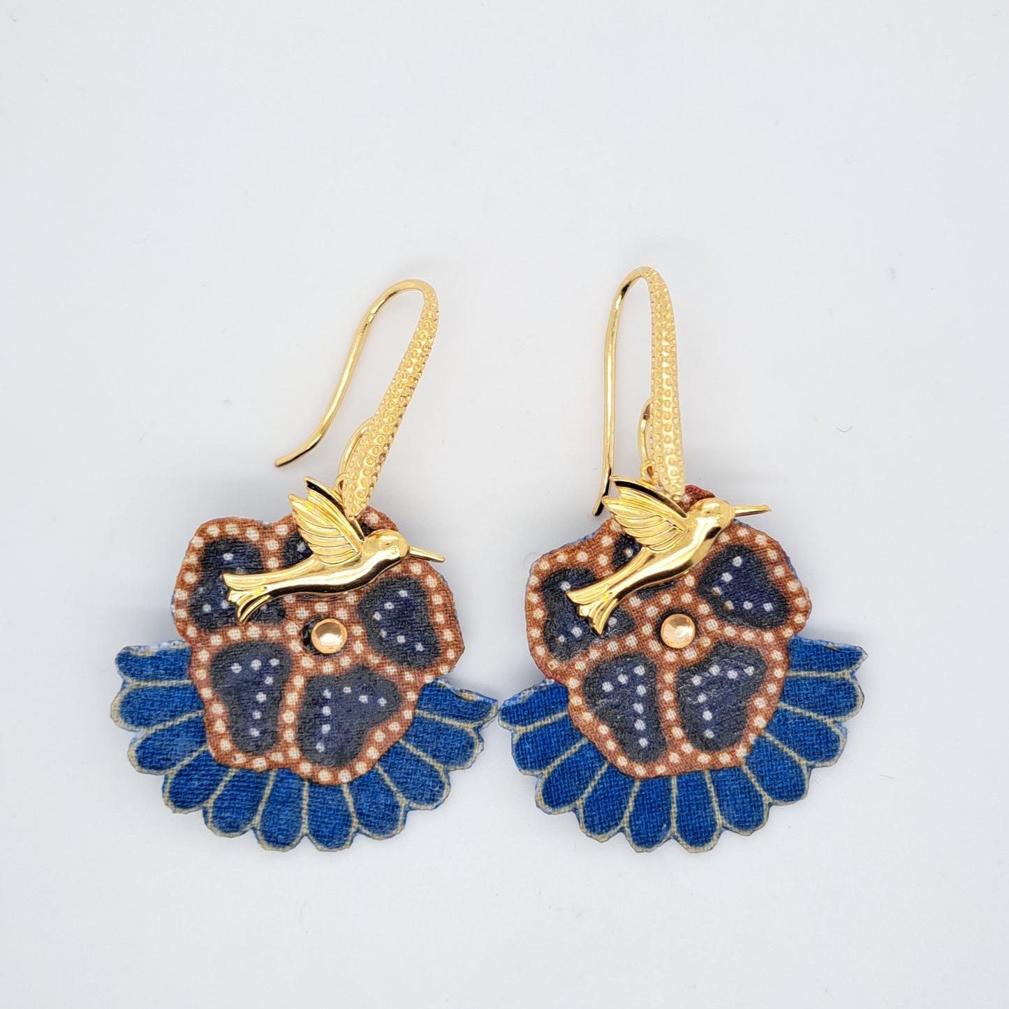 Bleu Caraïbes - Boucles d'oreilles pendantes