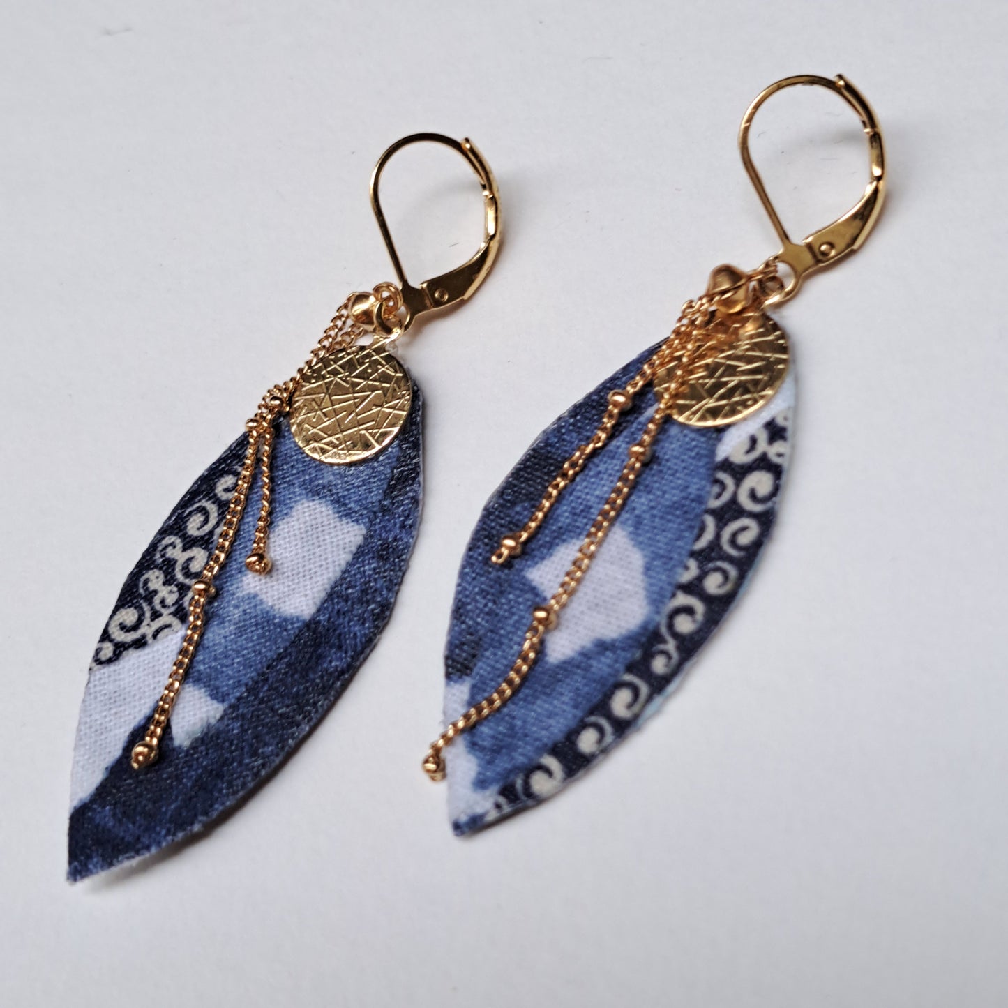 Mombasa - Boucles d'oreilles bleues pendantes ovales