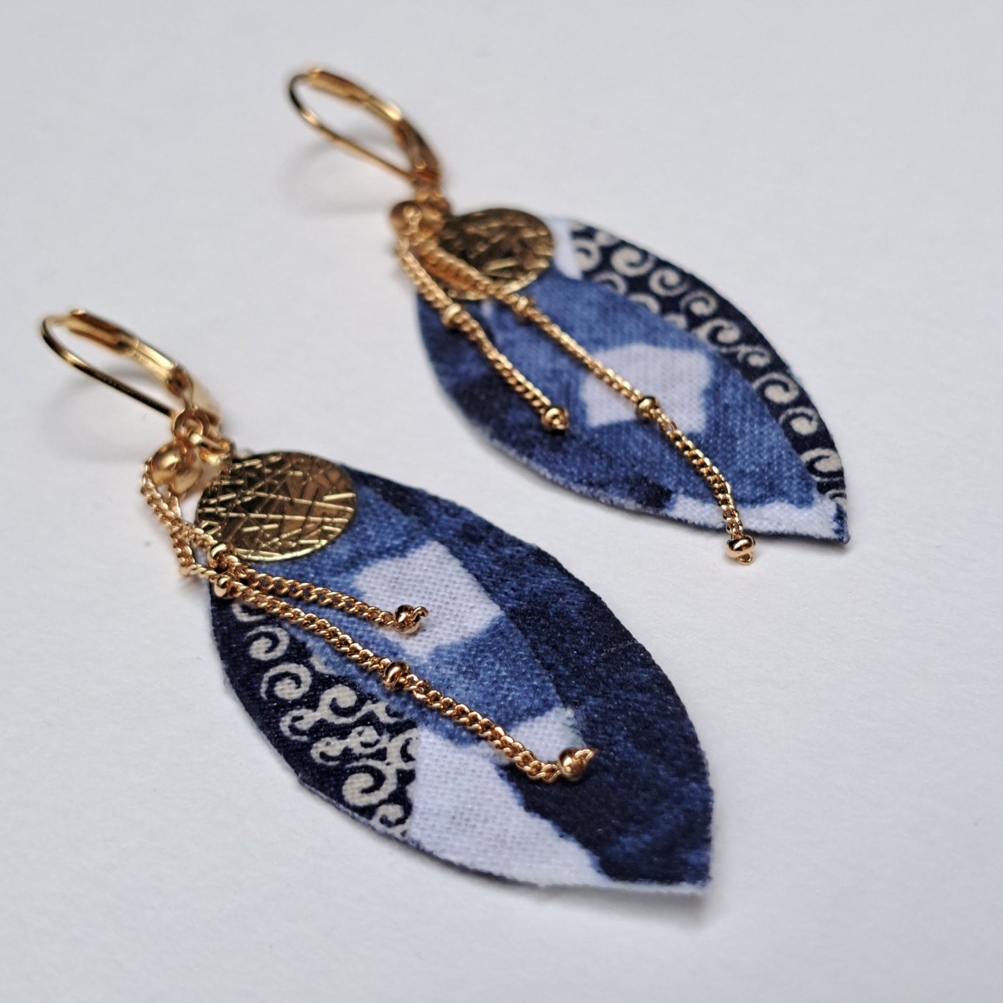 Mombasa - Boucles d'oreilles bleues pendantes ovales