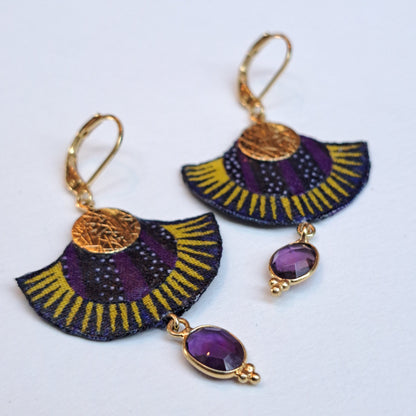 Love Jaisalmer - Boucles d'oreilles pendantes améthyste