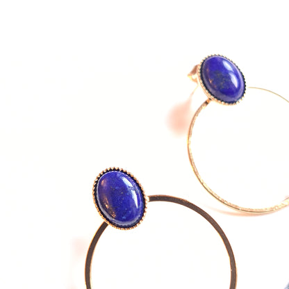 Néréides bleues - Boucles d'oreilles créoles lapis-lazuli