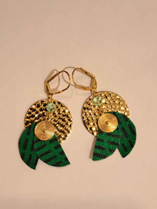Vitale Amazone II - Boucles d'oreilles vertes pendantes