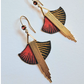 Cléopâtre - Boucles d'oreilles pendantes rouge plaqué or grenat