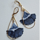Ara bleu - Boucles d'oreilles pendantes bleues en tissu