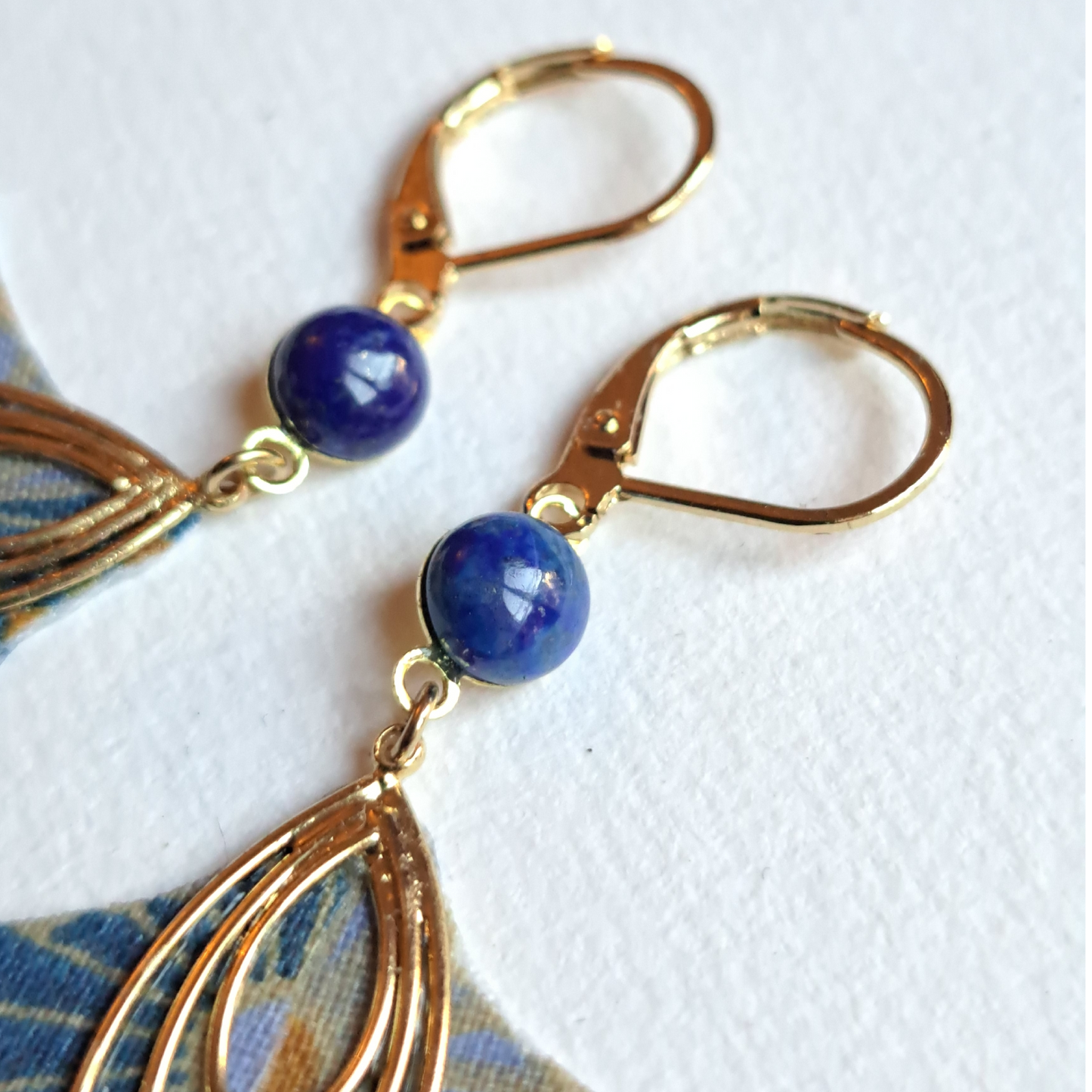 Los Roques - Boucles d'oreilles pendantes lapis lazuli