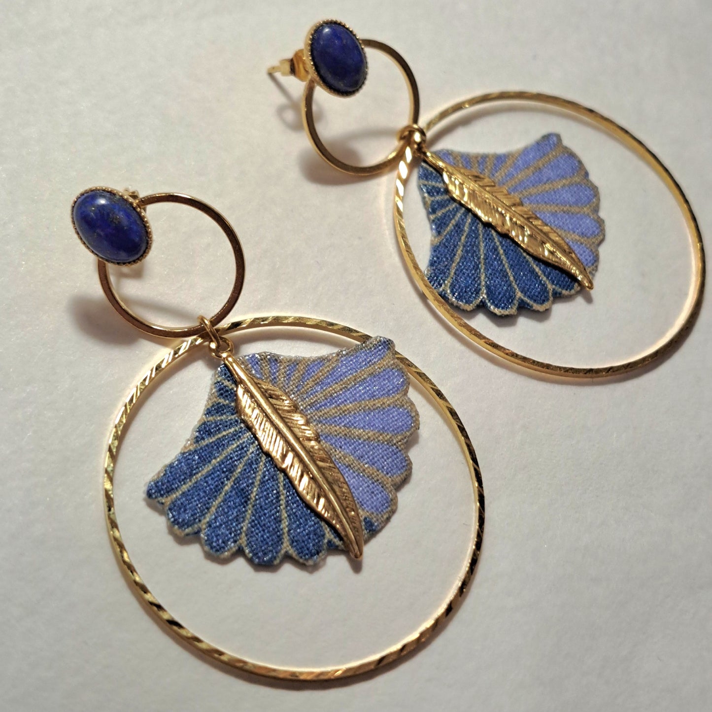 Cozumel - Boucles d'oreilles créoles lapis lazuli