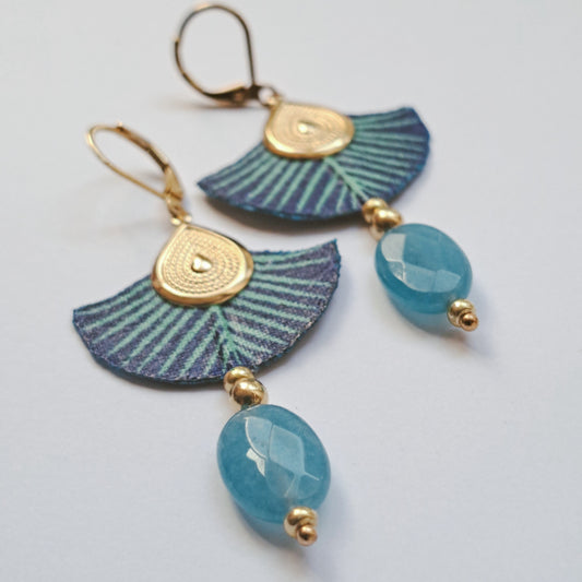 Lagon bleu - Boucles d'oreilles pendantes Apatite