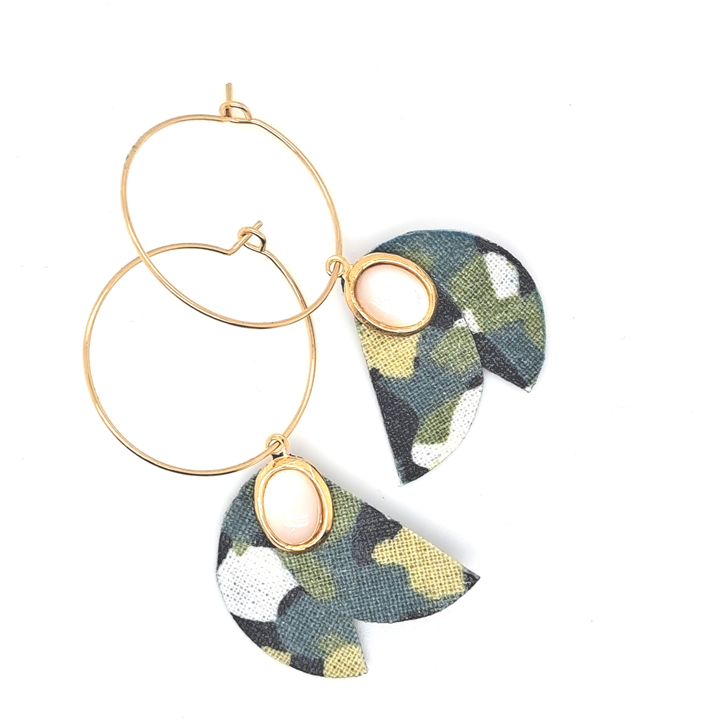 Coba II - Boucles d'oreilles pendantes nacre