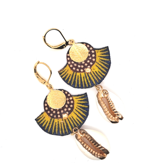 Africa Spirit - Boucles d'oreilles cauri coquillage