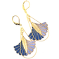 Ara bleu - Boucles d'oreilles pendantes bleues en tissu