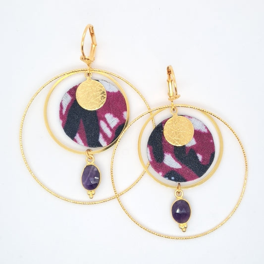Love Jaisalmer - Boucles d'oreilles pendantes améthyste