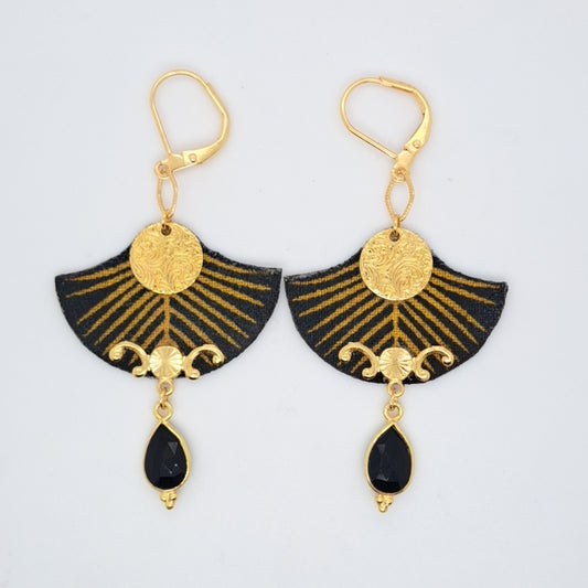 New York - Black Agate Earrings