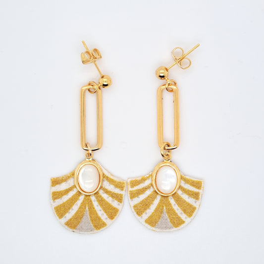 Caribbean II - Blue mother-of-pearl lapis lazuli creole earrings