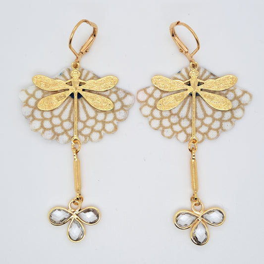 Jodhpur - Gold Plated Labradorite Drop Earrings