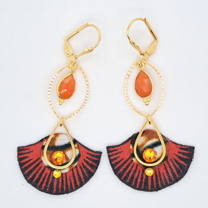 Gingko Indigo - Blue Drop Hoop Earrings