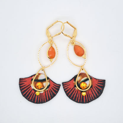 Gingko Indigo - Blue Drop Hoop Earrings