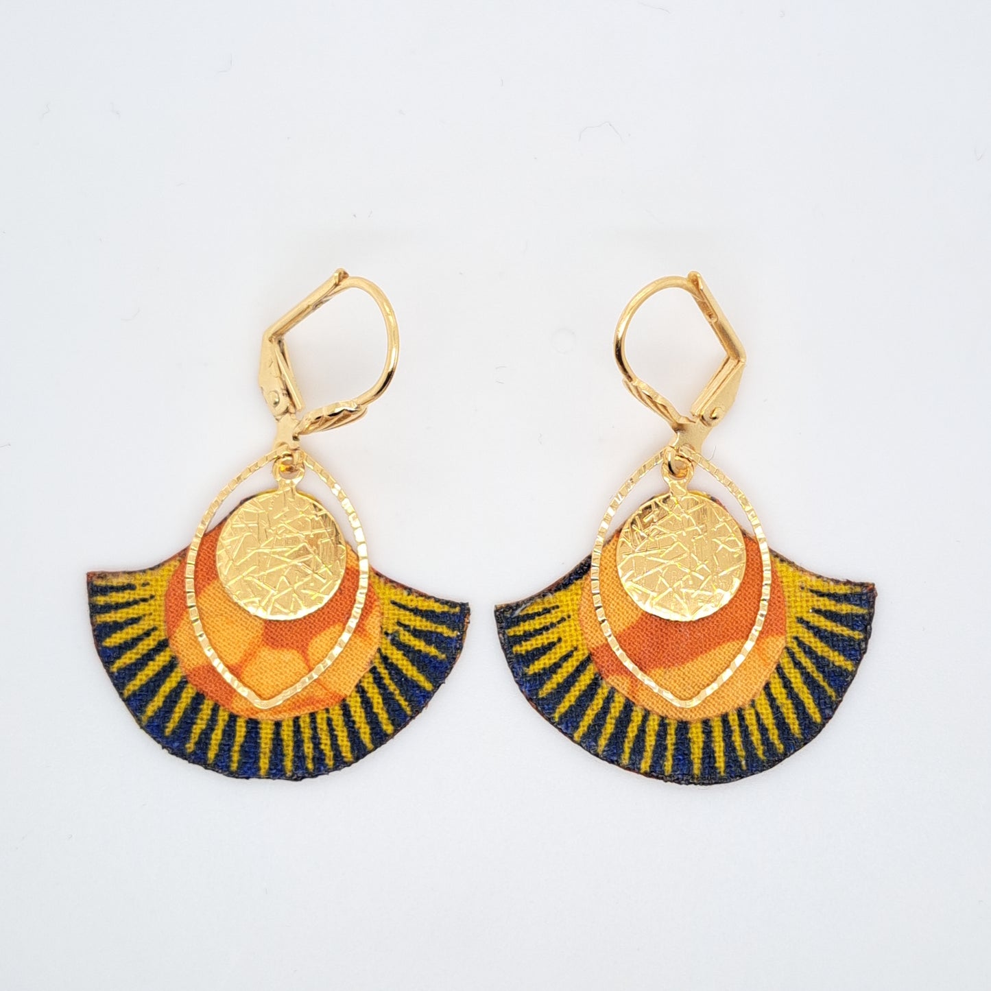 Jaune Ayers Rock - Boucles d'oreilles pendantes tissu
