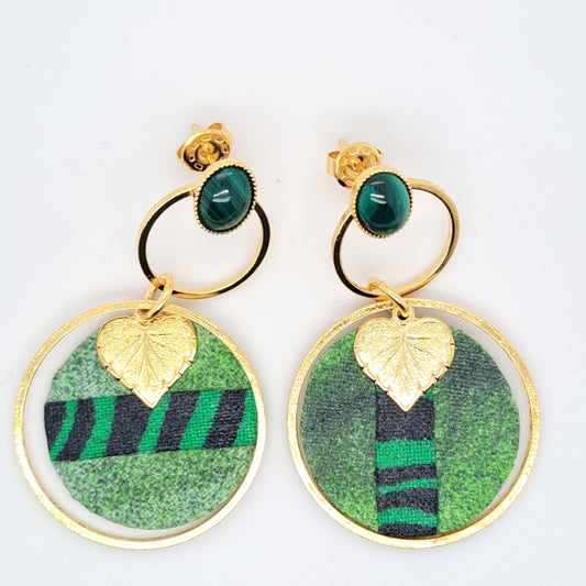 Jungle Therapy - Malachite Hoop Earrings