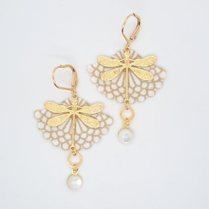 Jodhpur - Gold Plated Labradorite Drop Earrings