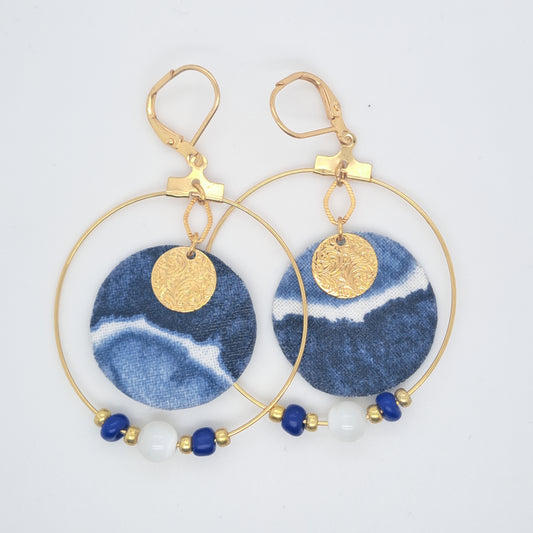Mombasa - Blue Oval Dangle Earrings