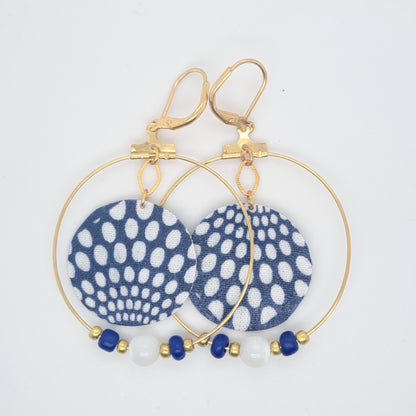 مومباسا - أقراط متدلية بيضاوية زرقاء