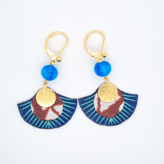 Bleu Arizona Dream - Boucles d'oreilles pendantes perles de Murano