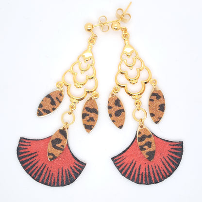 Rouge sauvage - Boucles d'oreilles pendantes