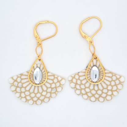 Blanc Naïade III - Boucles d'oreilles en tissu