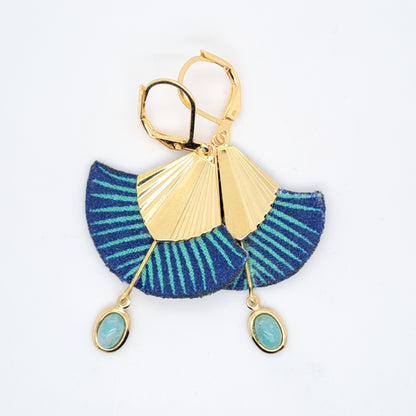 Bleu Maurice - Boucles d'oreilles pendantes amazonite