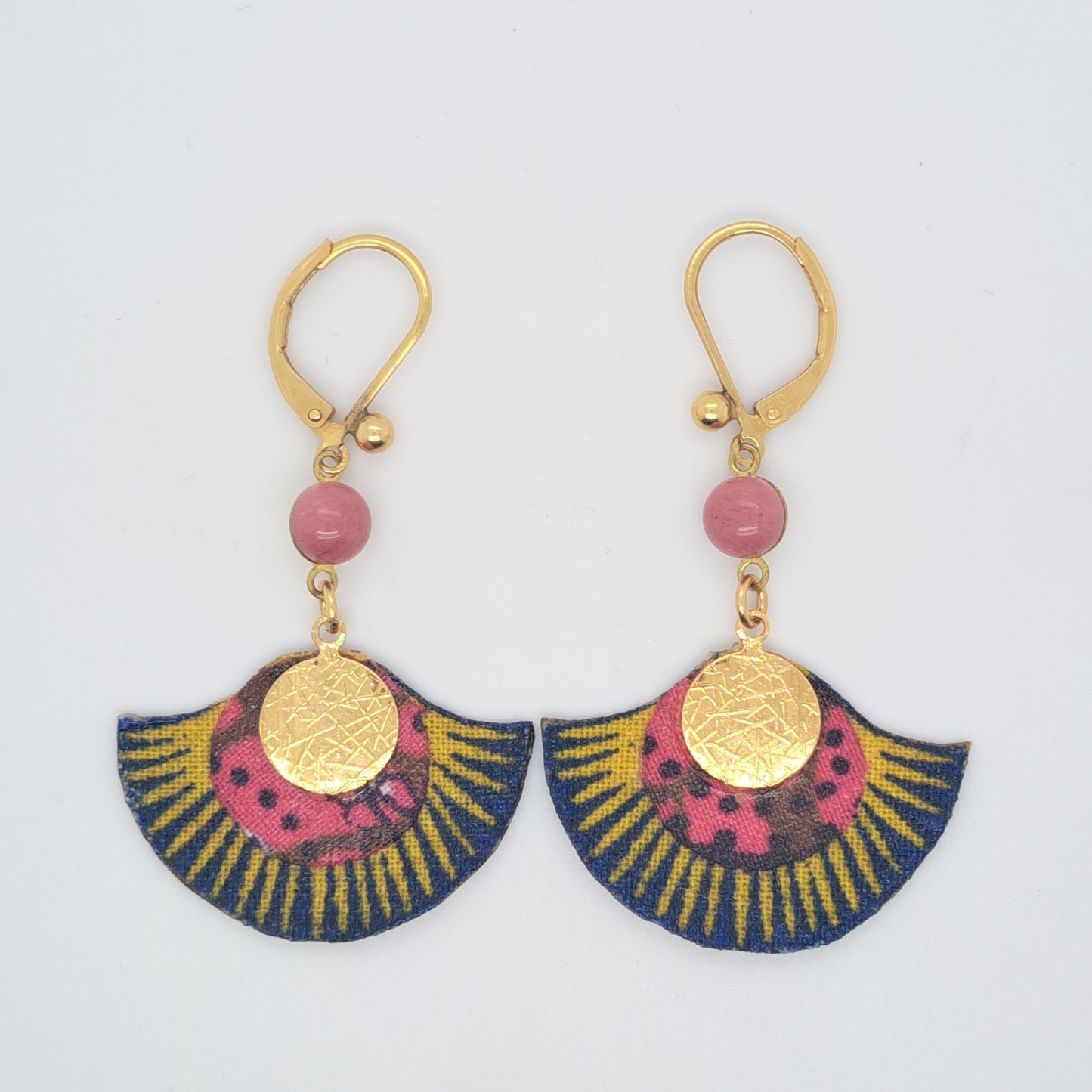 Hanami - Pink Chalcedony Hoop Earrings